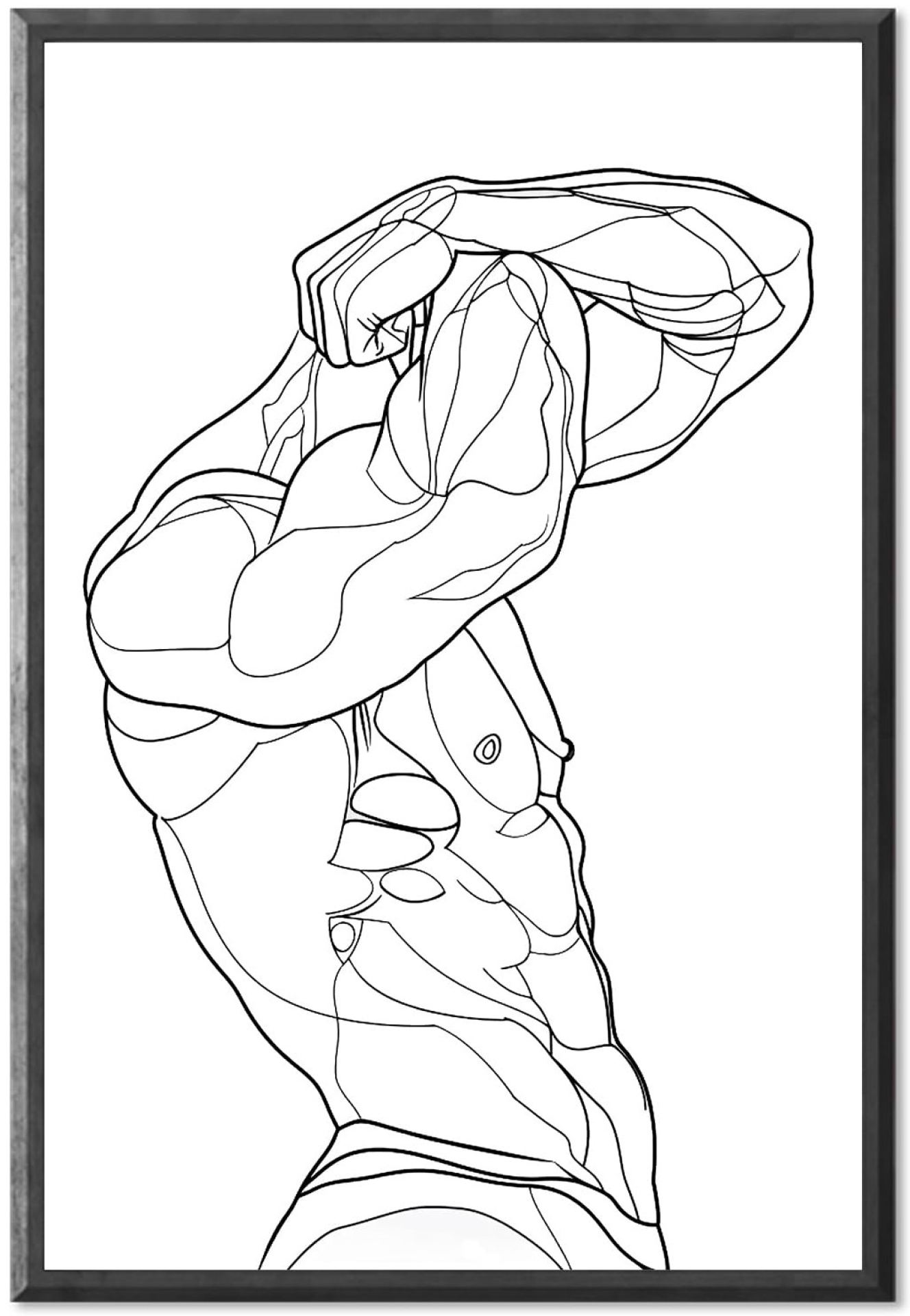 Lijnenschets van een mannen torso