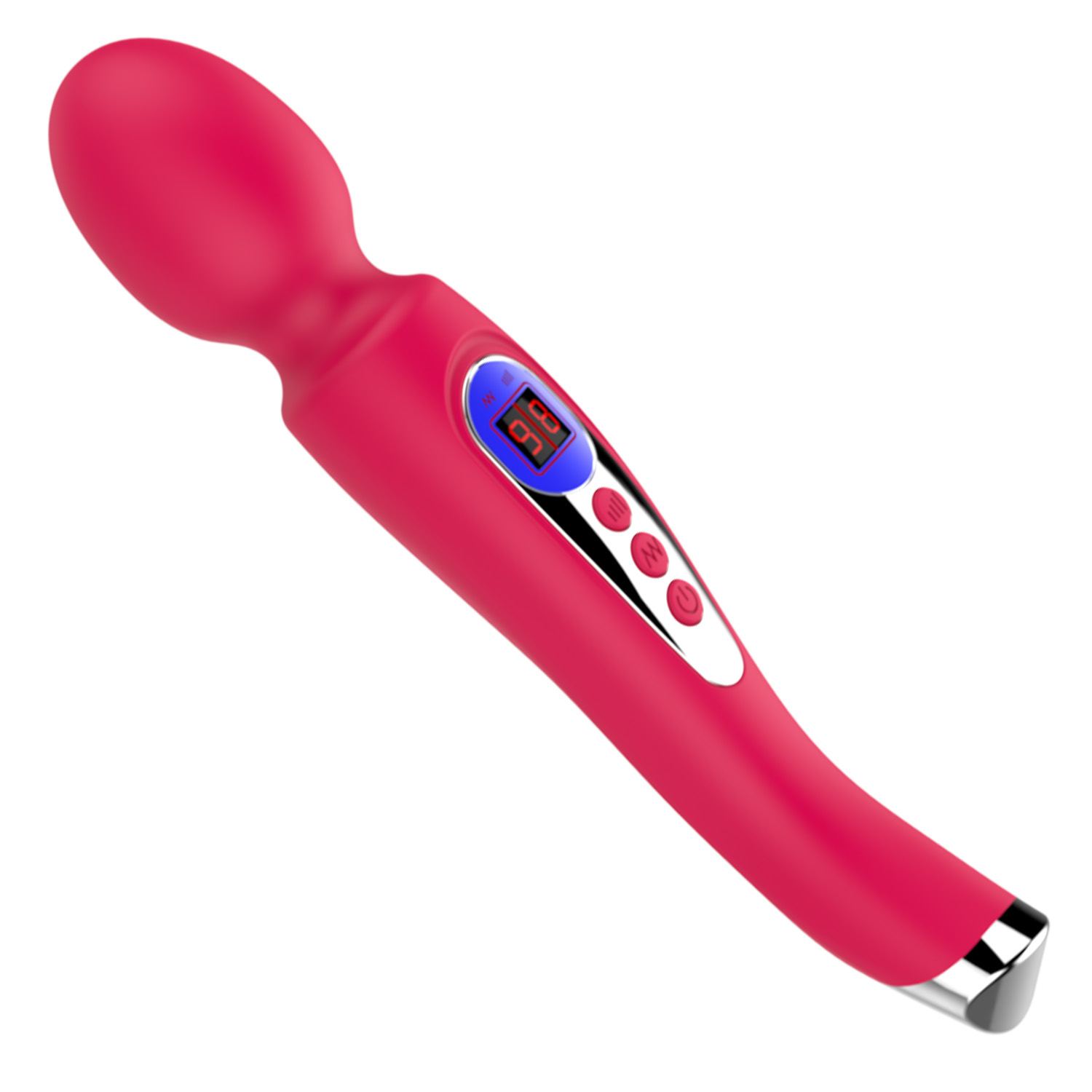 Wand vibrator met ei 22,8cm rood