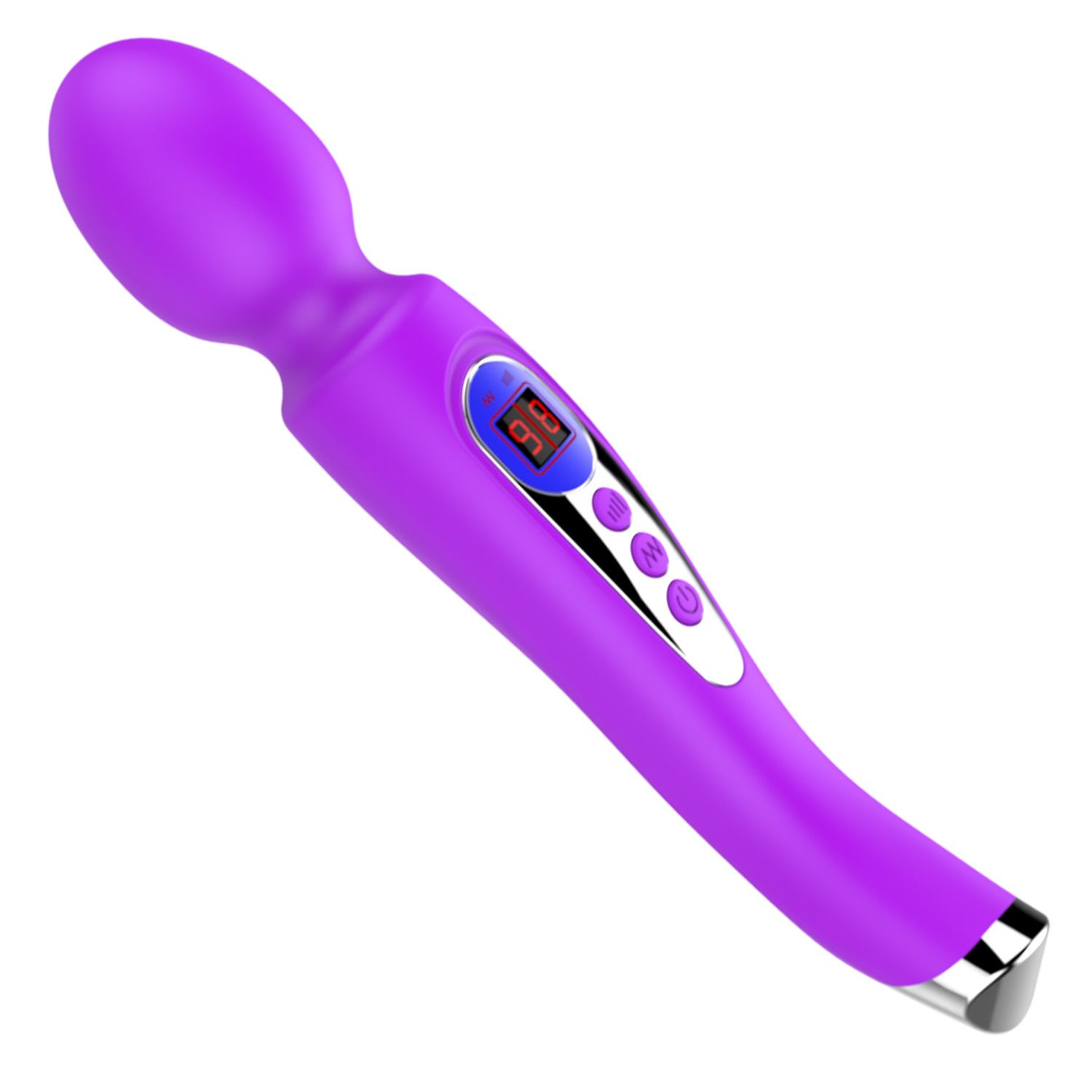 Wand vibrator met ei 22,8cm paars