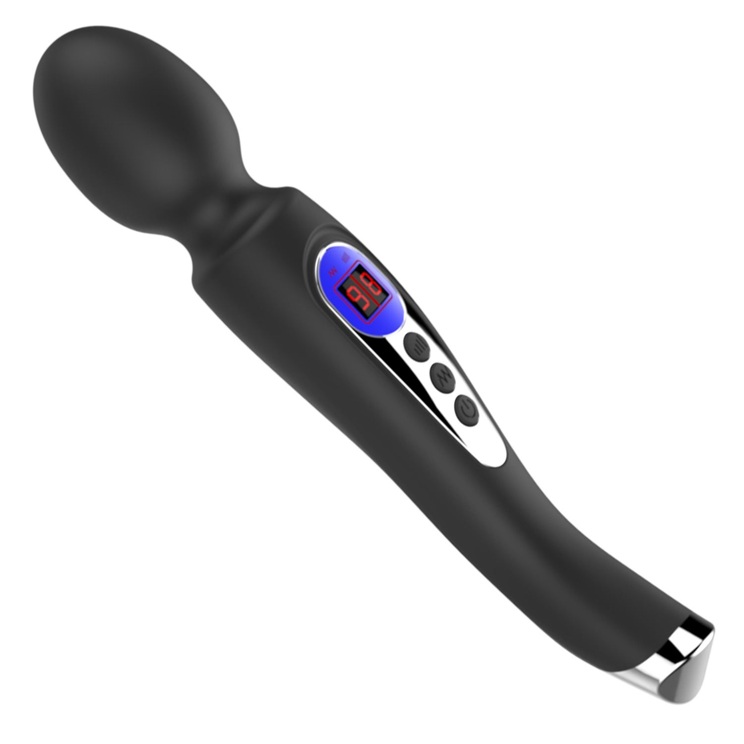 wand vibrator met ei 22,8cm zwart