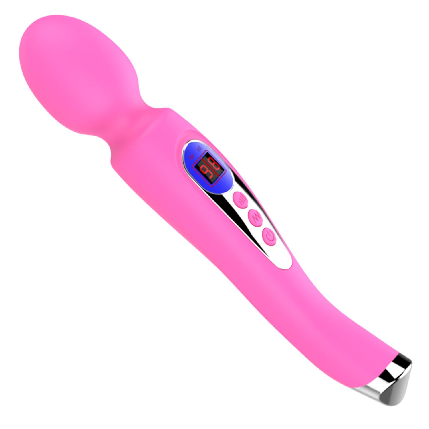 Wand vibrator met ei 22,8cm roze