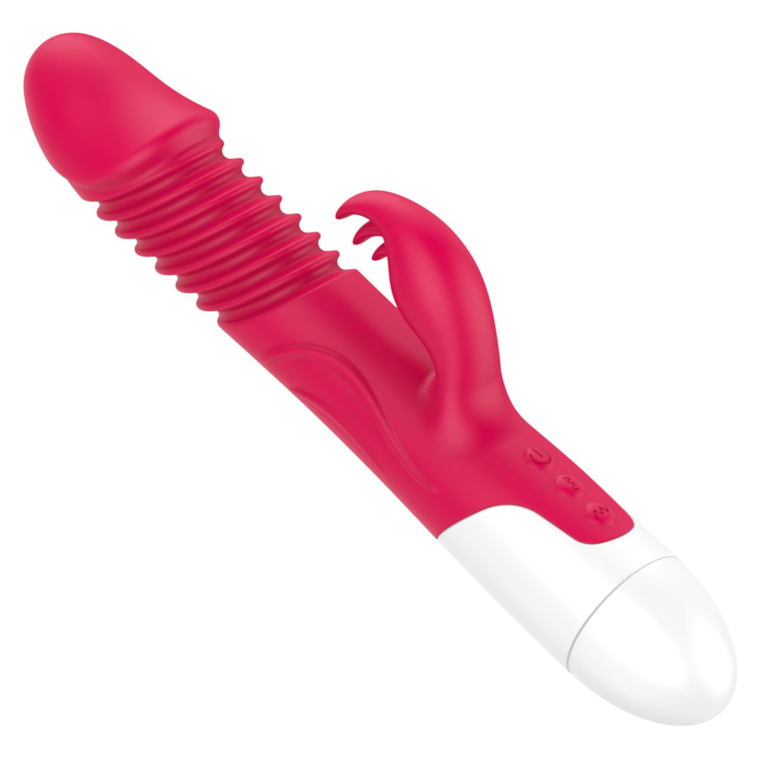 Stotende tarzan vibrator met tong 2in1 rood