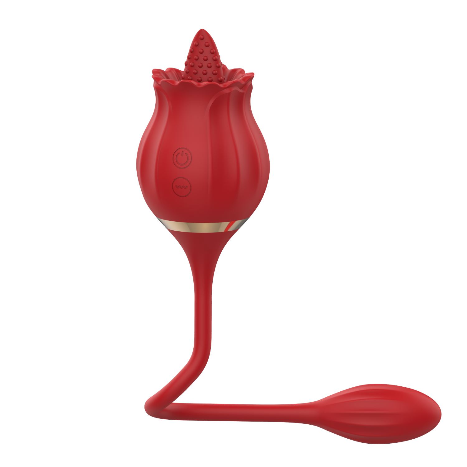 Tong vibrator met vibrerend ei rood