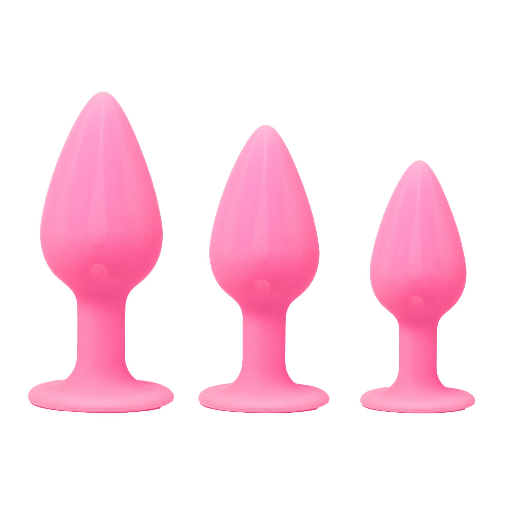 Butt plug set roze glow in the dark