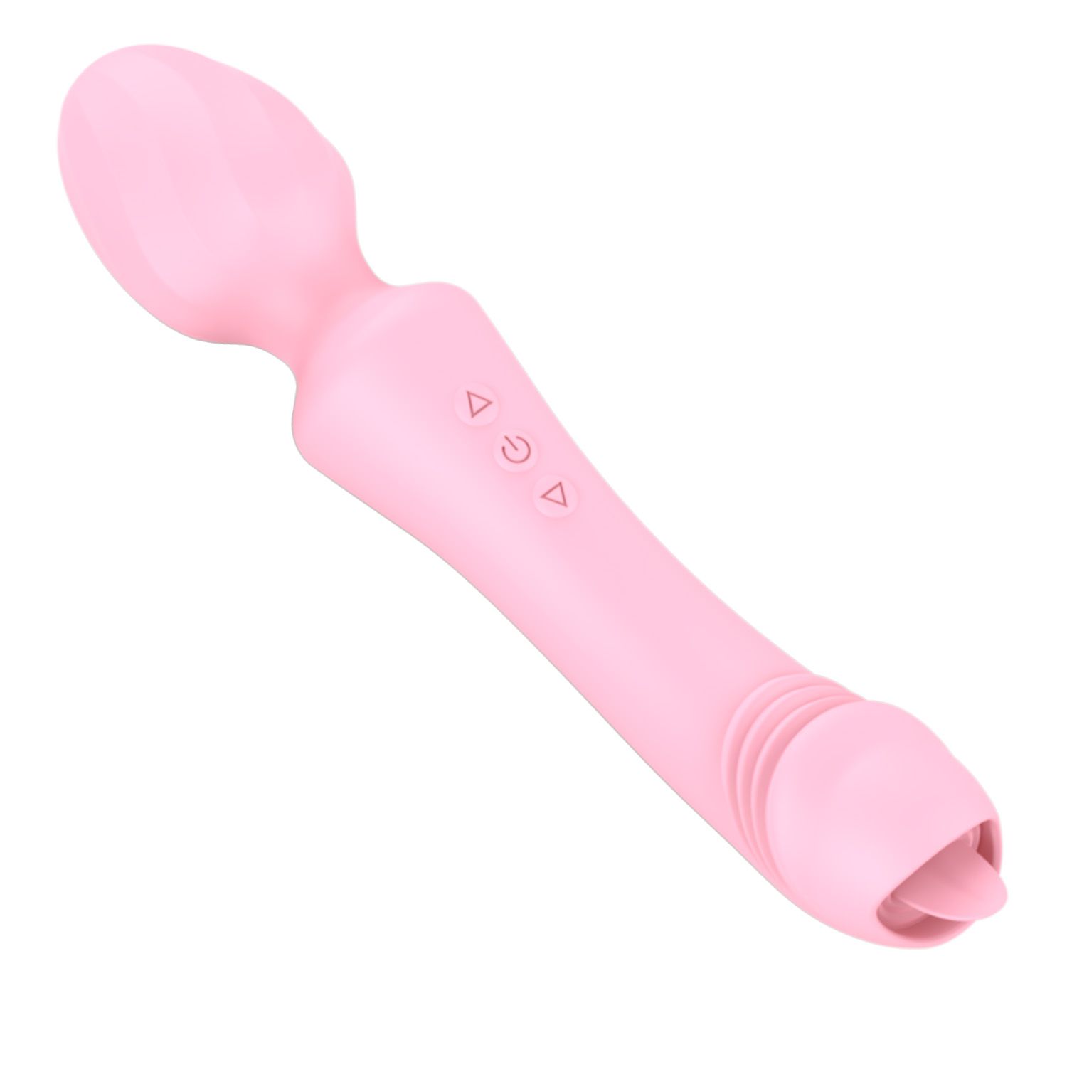 Wand vibrator met tong 2 in 1 20cm Lichtroze