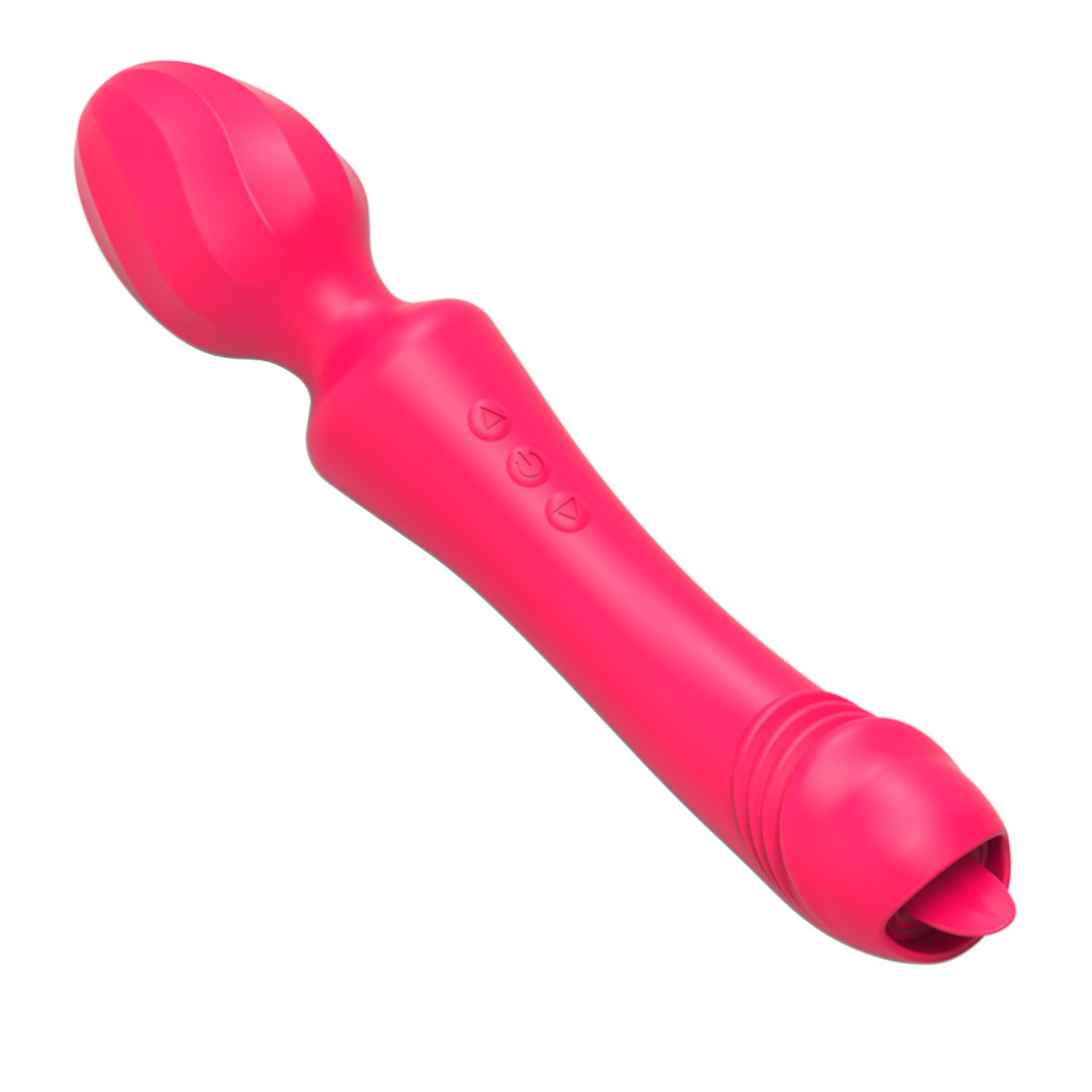 wand vibrator met tong 2 in 1 20cm roze