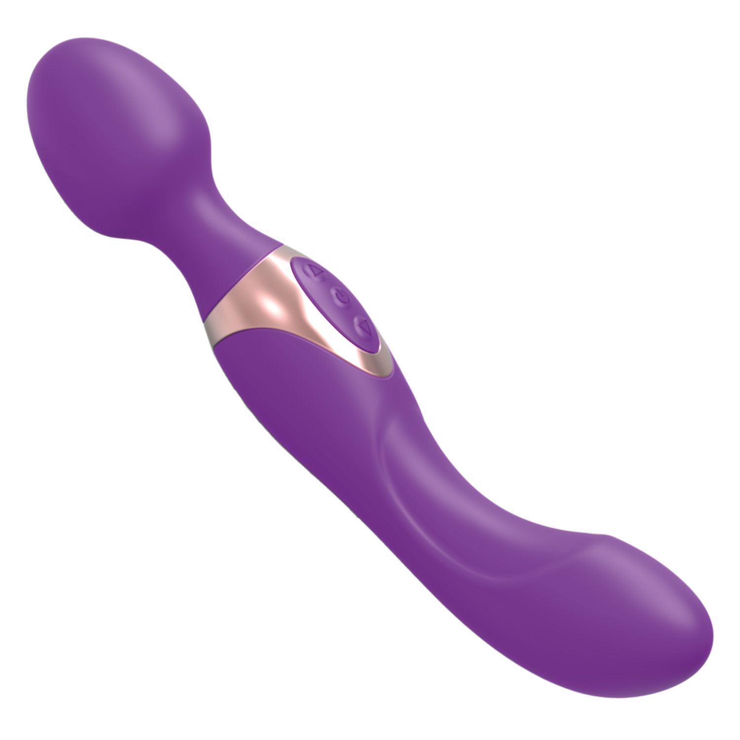 Wand vibrator met dildo 2in1 22,2cm paars