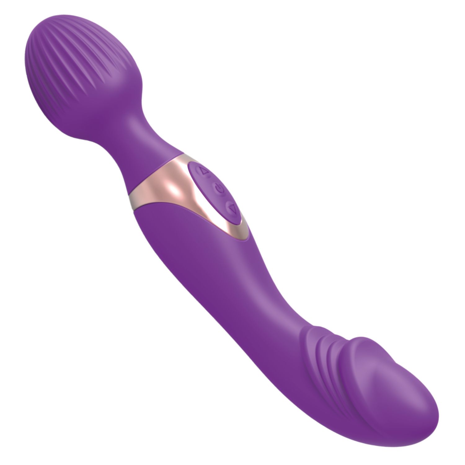 vibrator dildo met reliëf 2in1 22,1cm paars