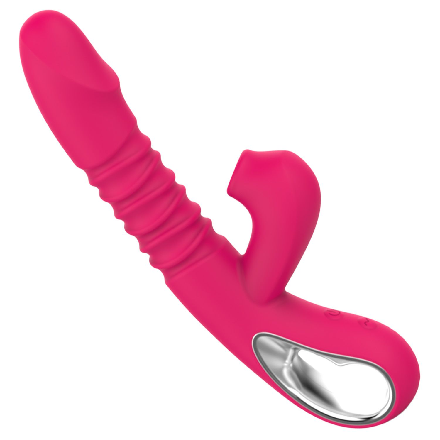 Stotende luchtdrukvibrator 2in1 23,7cm roze