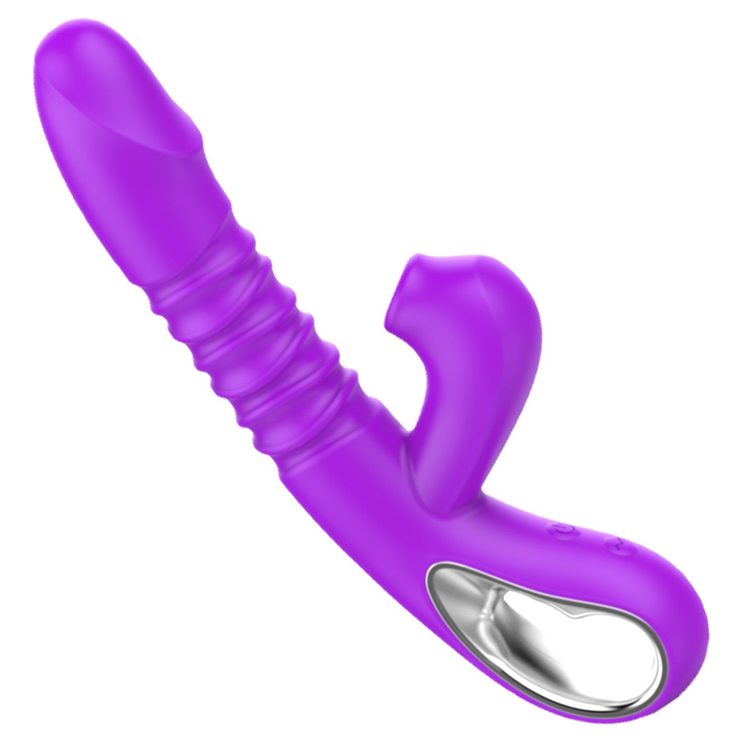 Paars 2in1 stotende luchtdrukvibrator 23,7cm