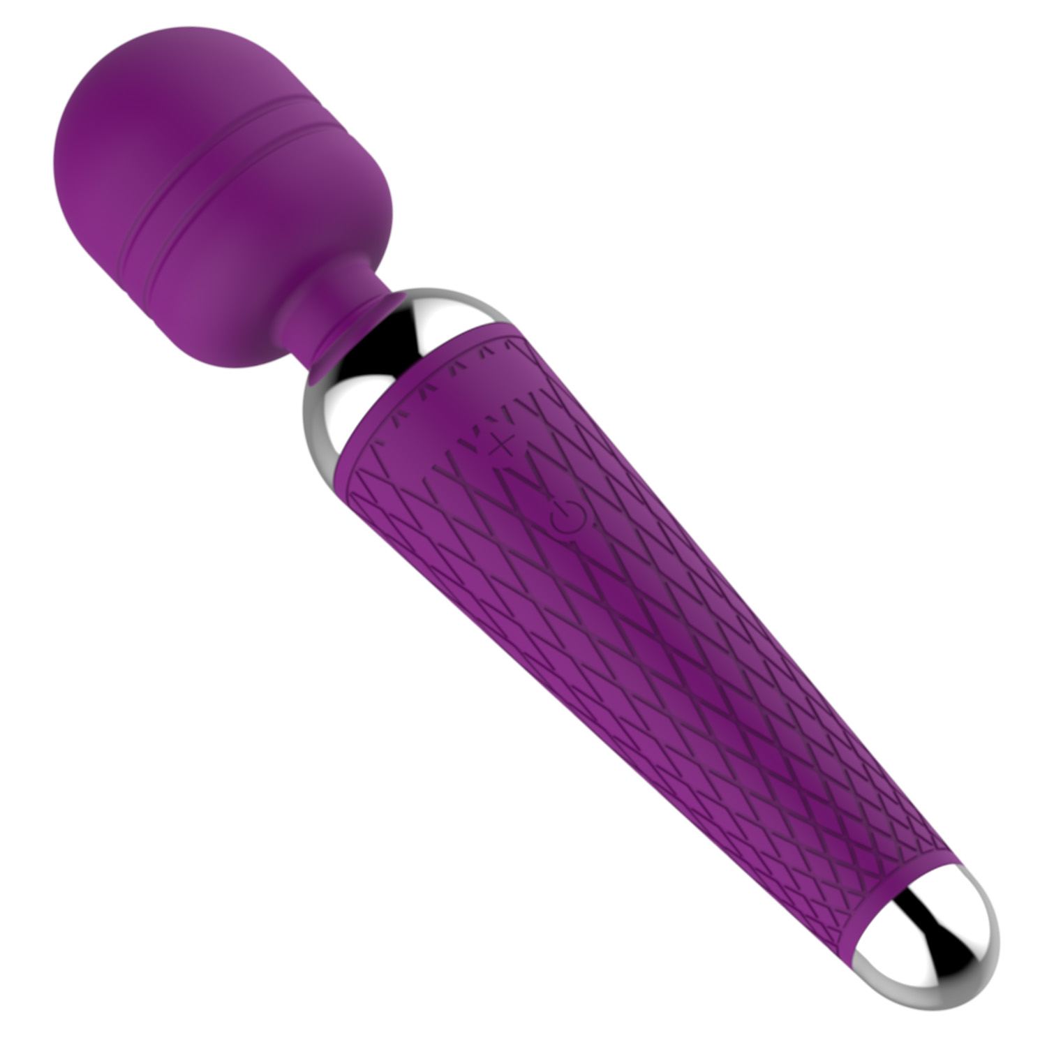 Wand vibrator met reliëf 20cm paars