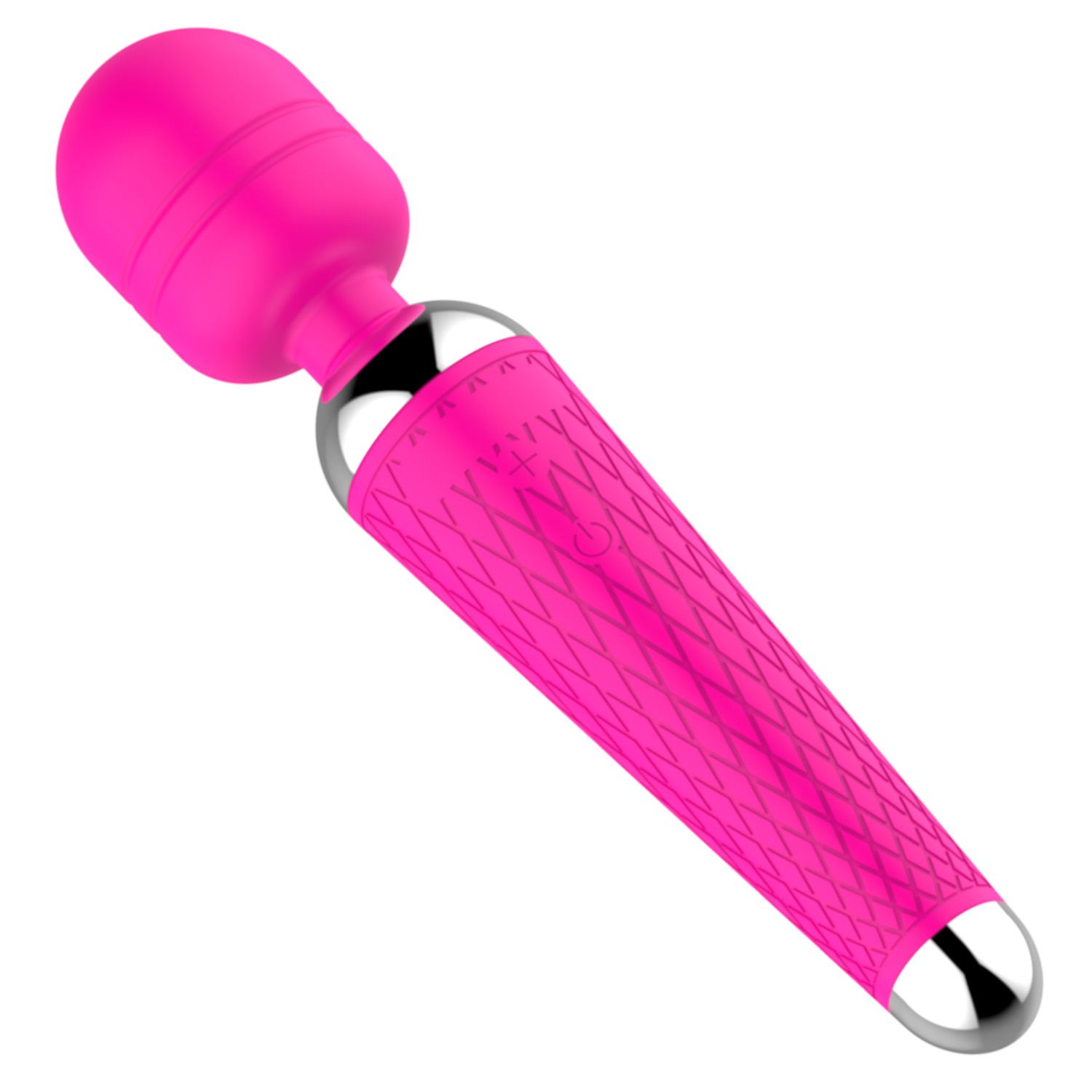 Wand vibrator met reliëf 20cm roze